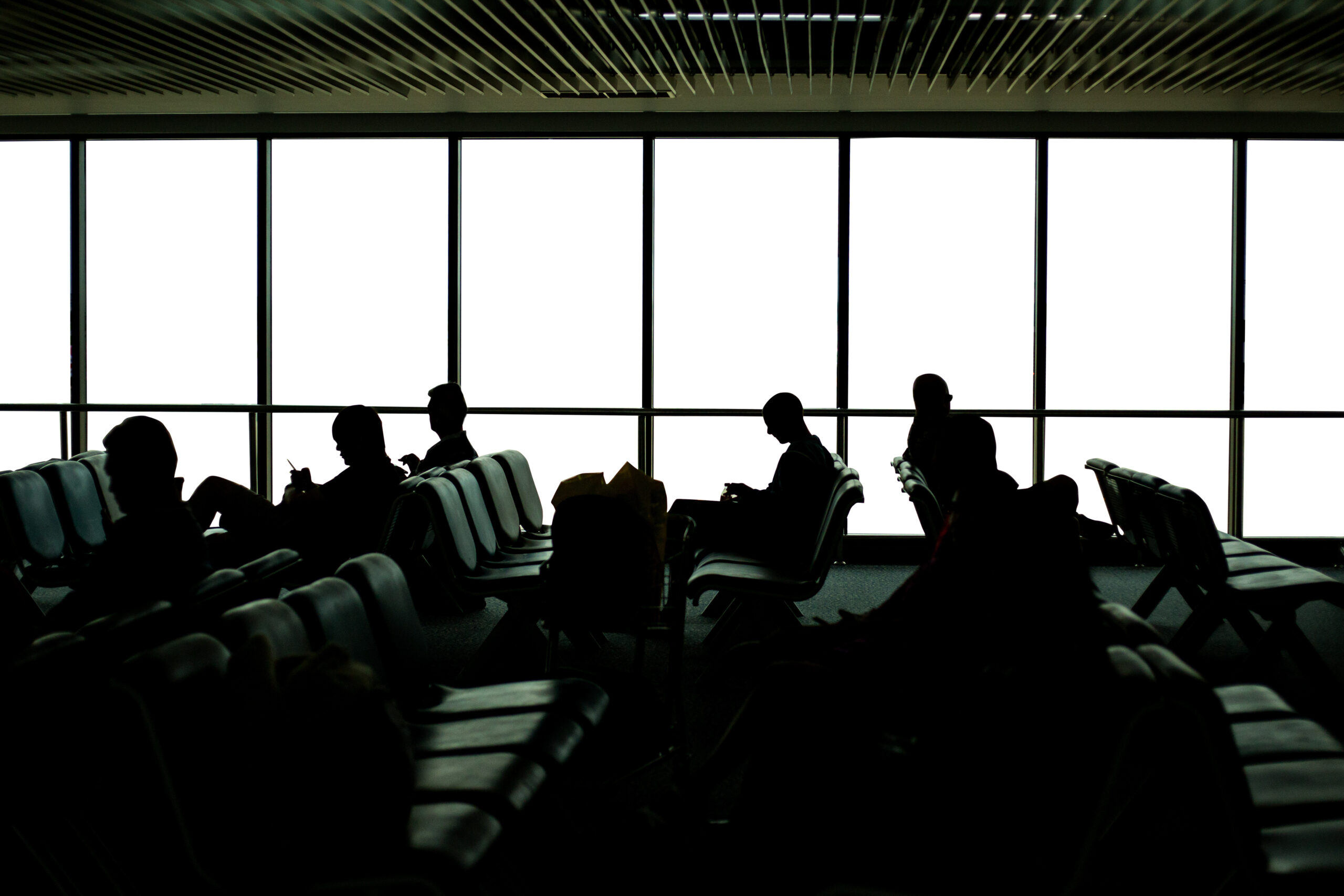 Passengers waiting at an airport